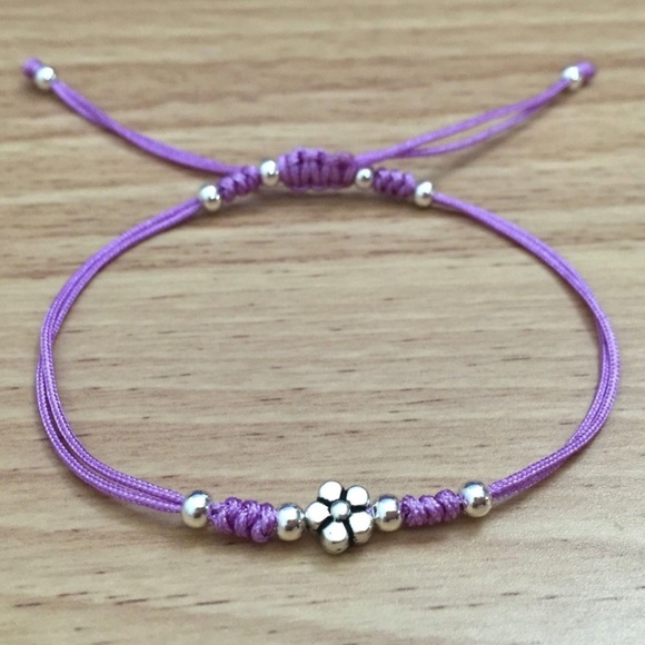 Delicate Flower Light Purple Shamballa Bracelet - Picture 1 of 3